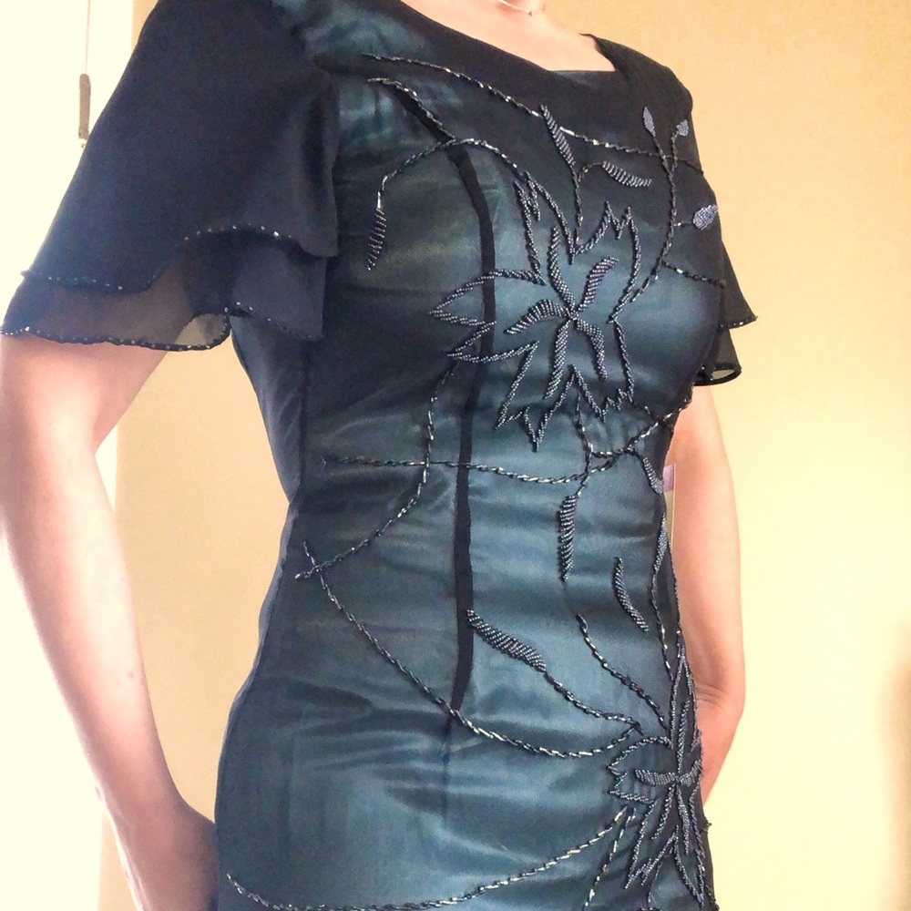 Long dark grey dress